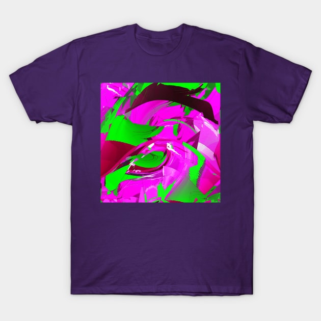 Cheerful bright green on pink T-Shirt by TiiaVissak